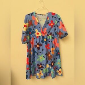 Boutique colorful Cartoon floral dress